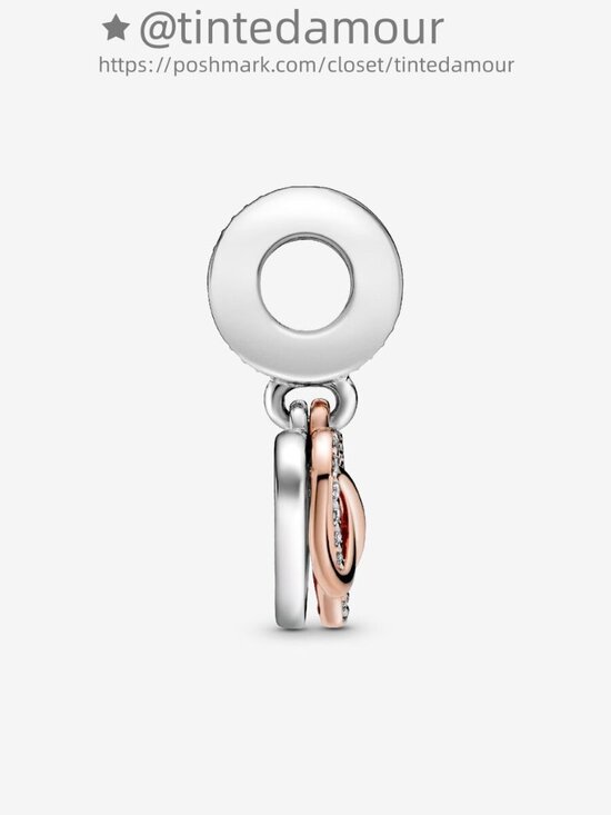 Pandora Sparkling Infinity Heart Dangle Charm|Two-tone - Picture 4 of 7